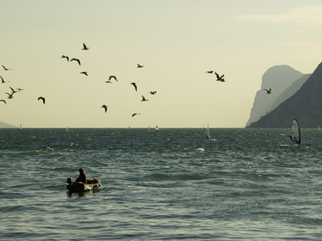 Fishing at lake Garda photo