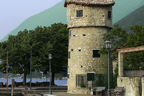 Houses at Malcesine lake Garda italy photo