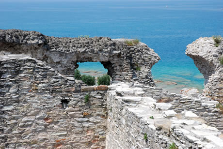 Roman ruins Catull Grottos lake Garda photo